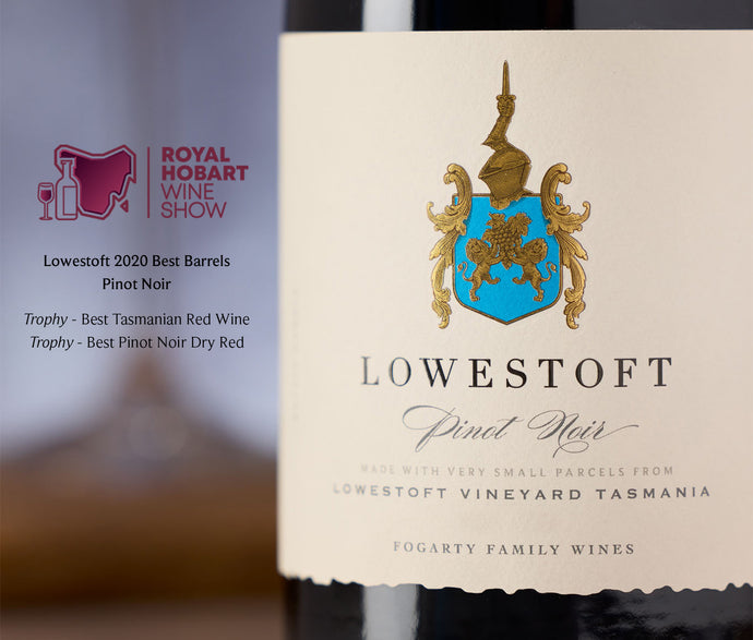 Lowestoft Awarded Best Tasmanian Red Wine at Royal Hobart Wine Show
